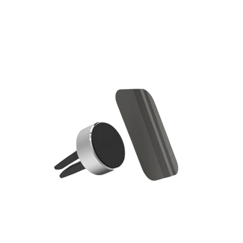 Die HandyOase Hama Universal Kfz-Halterung (Schwarz) für Lüftungsgitter bietet mit rundem Sockel und rechteckiger Metallplatte sicheren Halt für Ihr Gerät im Auto.