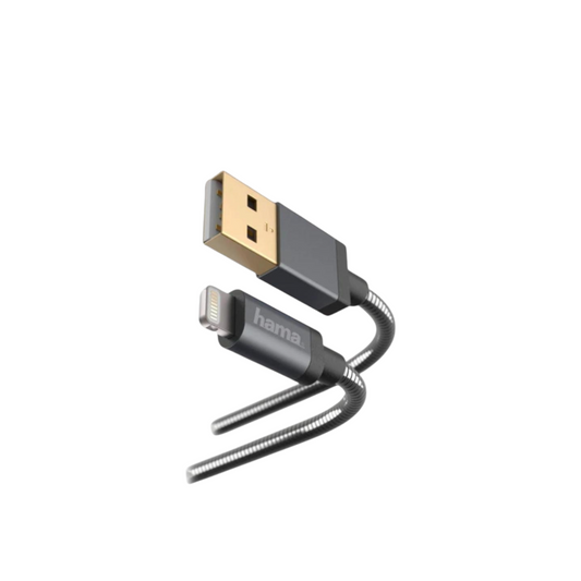 Hama Lade-/Datenkabel Metal 1,5m (Anthrazit) USB-A-LIGHTNING