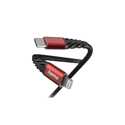 Hama Schnelllade-/Datenkabel Extreme 1,5m (Schwarz Rot) USB-C-LIGHTNING