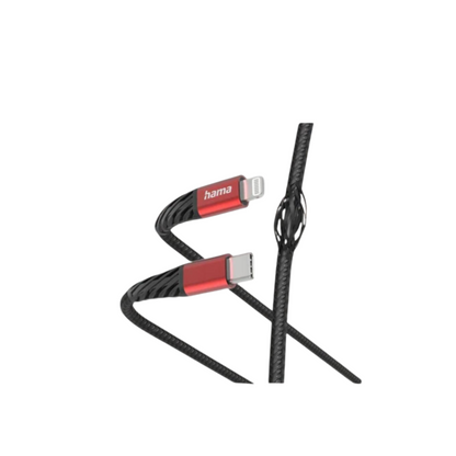 Hama Schnelllade-/Datenkabel Extreme 1,5m (Schwarz Rot) USB-C-LIGHTNING