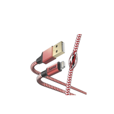 Das HandyOase Hama Lade-/Datenkabel 1,5 m (Blau) USB-A-LIGHTNING Reflective ist ein blaues geflochtenes Lade- und Datenkabel mit USB-A-auf-Lightning-Anschlüssen für zuverlässige Übertragung.